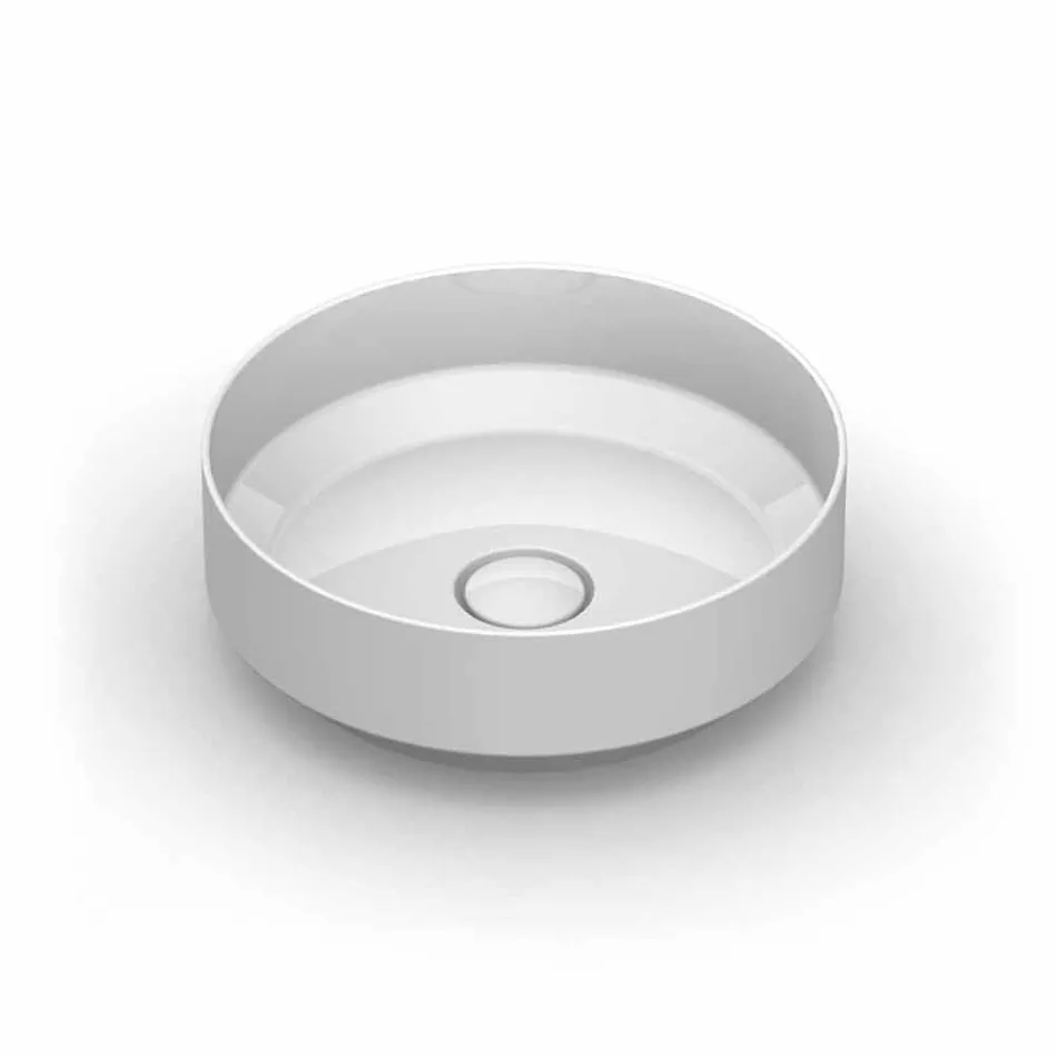 حوض غسيل دائري حديث من السيراميك مصنوع في إيطاليا، يوئيل Viadurini