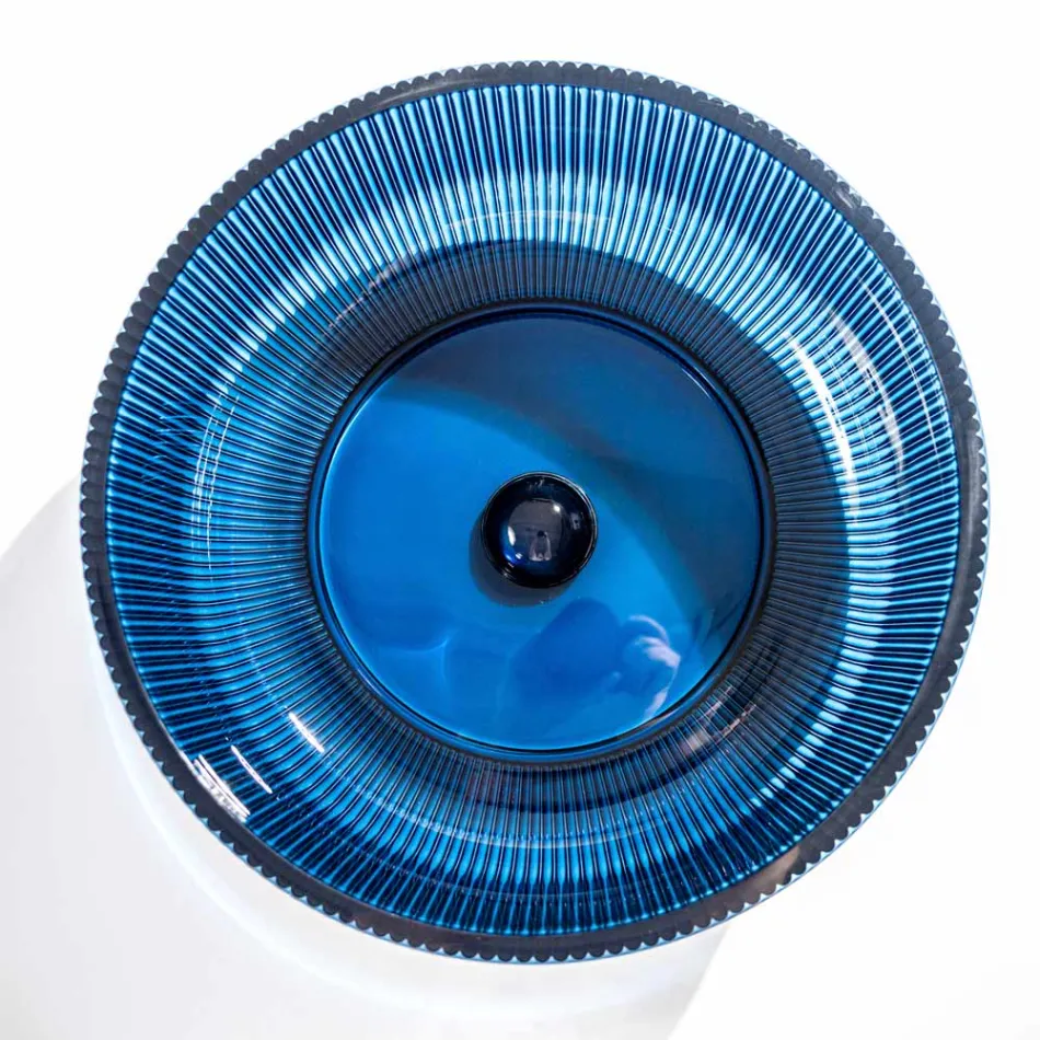 حوض غسيل دائري من زجاج بليسيه فينيسي، صنع في إيطاليا - زركون Viadurini