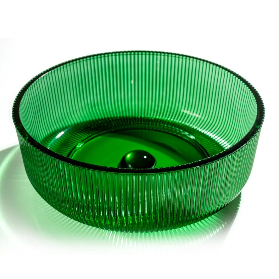 حوض غسيل دائري من زجاج بليسيه فينيسي، صنع في إيطاليا - زركون Viadurini