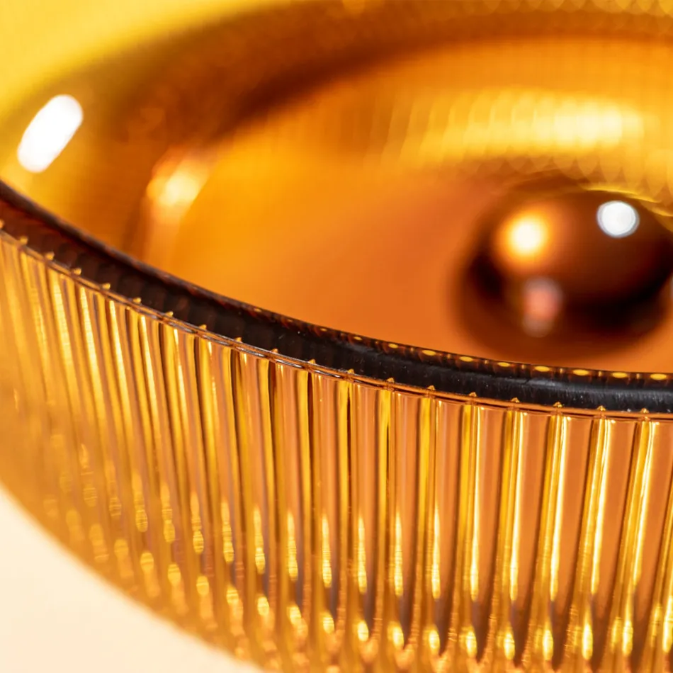 حوض غسيل دائري من زجاج بليسيه فينيسي، صنع في إيطاليا - زركون Viadurini