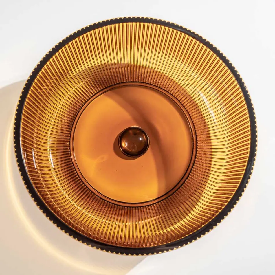 حوض غسيل دائري من زجاج بليسيه فينيسي، صنع في إيطاليا - زركون Viadurini