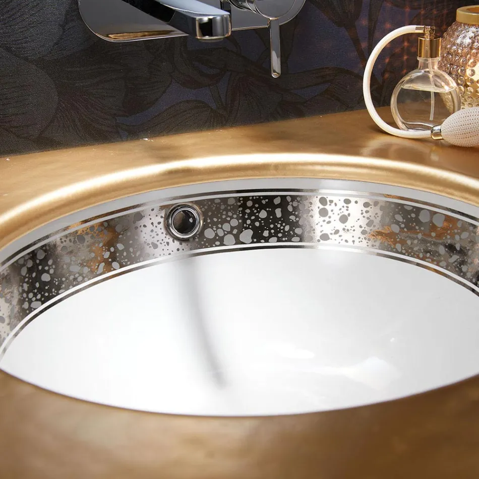 حوض حمام مدمج من الطين الناري المصبوب يدويًا في إيطاليا - إيريولي Viadurini