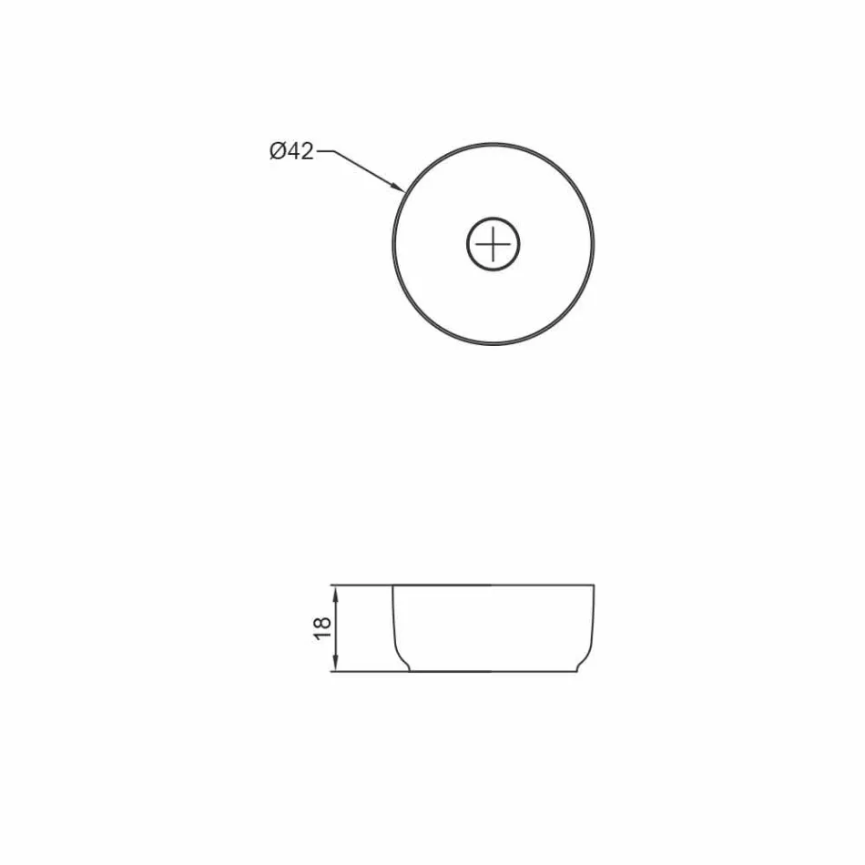 حوض غسيل دائري بتصميم عصري قائم بذاته، صنع في إيطاليا من شركة Dalmine Viadurini