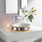 تصميم حوض حمام نصف غائر مصنوع من طين النار في إيطاليا، مانيلو Viadurini