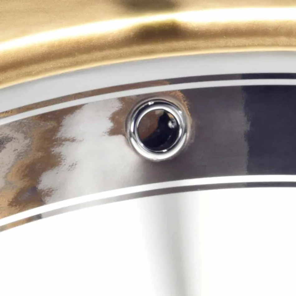 حوض غسيل مدمج من الطين الناري على الطراز الباروكي مصنوع يدويًا في إيطاليا، منطقة إيجة Viadurini