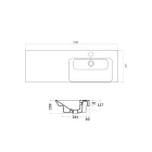 حوض غسيل مدمج ومثبت على اليمين من سيراميك مايدا Viadurini