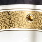 حوض غسيل دائري مدمج من الطين الناري والذهب صنع في إيطاليا، أوتيس Viadurini