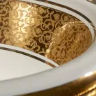 حوض غسيل دائري مدمج من الطين الناري والذهب صنع في إيطاليا، أوتيس Viadurini