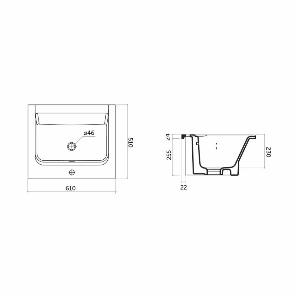 سطح عمل سيراميكي حديث وحوض غائر من ساتري Viadurini