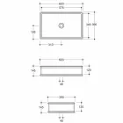 حوض غسيل سيراميك بتصميم أنيق مع حافة ذهبية مصنوع في إيطاليا من ديبورا Viadurini
