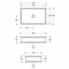 حوض غسيل سيراميك بتصميم أنيق مع حافة ذهبية مصنوع في إيطاليا من ديبورا Viadurini