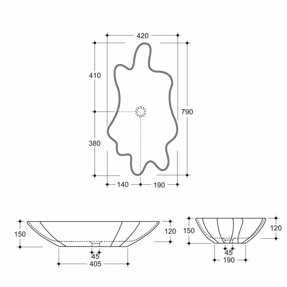 حوض غسيل مصمم من السيراميك باللونين الأسود والذهبي صنع في إيطاليا ريان Viadurini