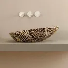 حوض غسيل سيراميك بتصميم حمار وحشي برتقالي لامع مصنوع في إيطاليا Viadurini