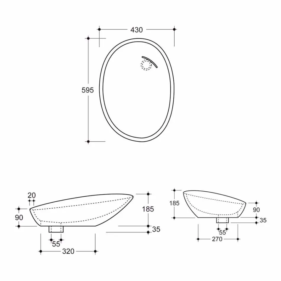 حوض غسيل سيراميك بتصميم حمار وحشي برتقالي لامع مصنوع في إيطاليا Viadurini