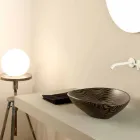 حوض غسيل من السيراميك الأسود بتصميم حمار وحشي مصنوع في إيطاليا Viadurini