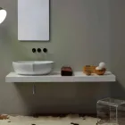 حوض غسيل بتصميم سطح الطاولة مصنوع من السيراميك الأبيض في إيطاليا أوسكار Viadurini