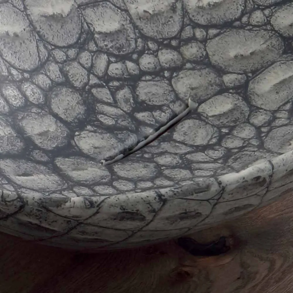 حوض غسيل سيراميك بتصميم منضدة مصنوع في إيطاليا، حيوانات Viadurini