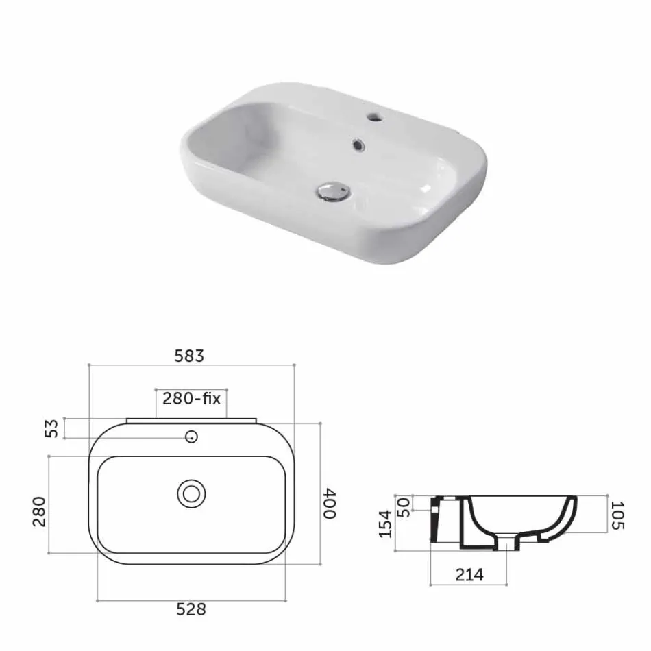تصميم حوض غسيل أو جدار من السيراميك رياردو Viadurini