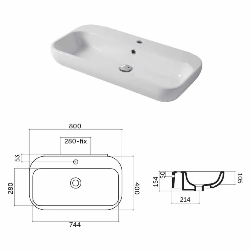 تصميم حوض غسيل أو جدار من السيراميك رياردو Viadurini