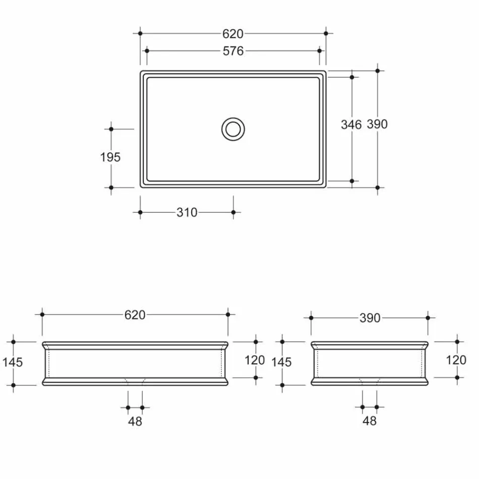 حوض غسيل سيراميك بتصميم عصري مصنوع في إيطاليا من ديبورا Viadurini