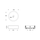 حوض غسيل سيراميكي بقطر 42 سم، صنع في إيطاليا - فتاة Viadurini
