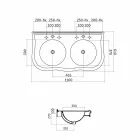 حوض غسيل مزدوج أو حوض غسيل مثبت على الحائط من سيراميك Avise الحديث Viadurini