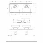 حوض غسيل سيراميك حديث مزدوج الحائط مصنوع في إيطاليا، ريالي Viadurini