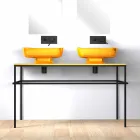 حوض غسيل سيراميك حديث مزدوج الحائط مصنوع في إيطاليا، ريالي Viadurini