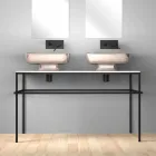 حوض غسيل سيراميك حديث مزدوج الحائط مصنوع في إيطاليا، ريالي Viadurini