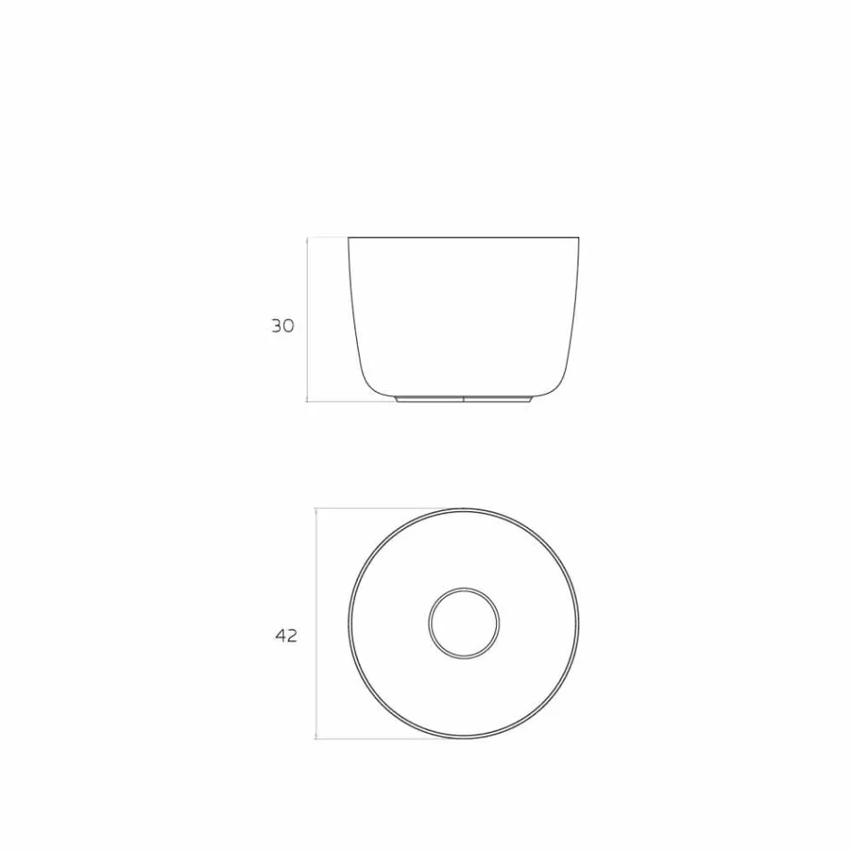 حوض غسيل دائري قائم بذاته، مصنوع في إيطاليا، لاليو Viadurini