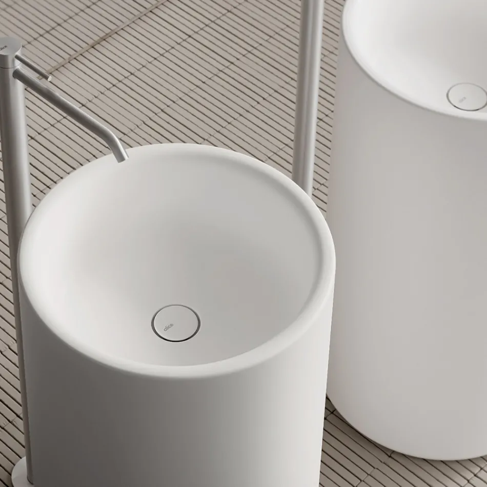 حوض غسيل سيراميكي قائم بذاته، صنع في إيطاليا - راجازا Viadurini