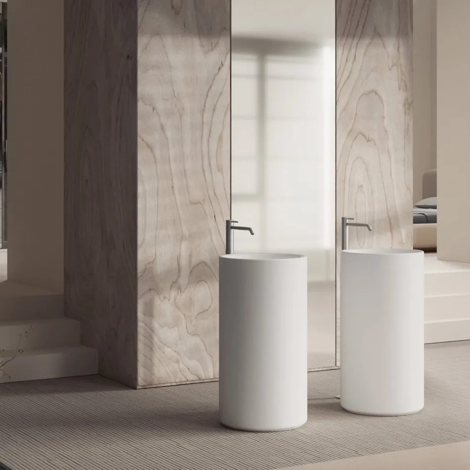 حوض غسيل سيراميكي قائم بذاته، صنع في إيطاليا - راجازا Viadurini