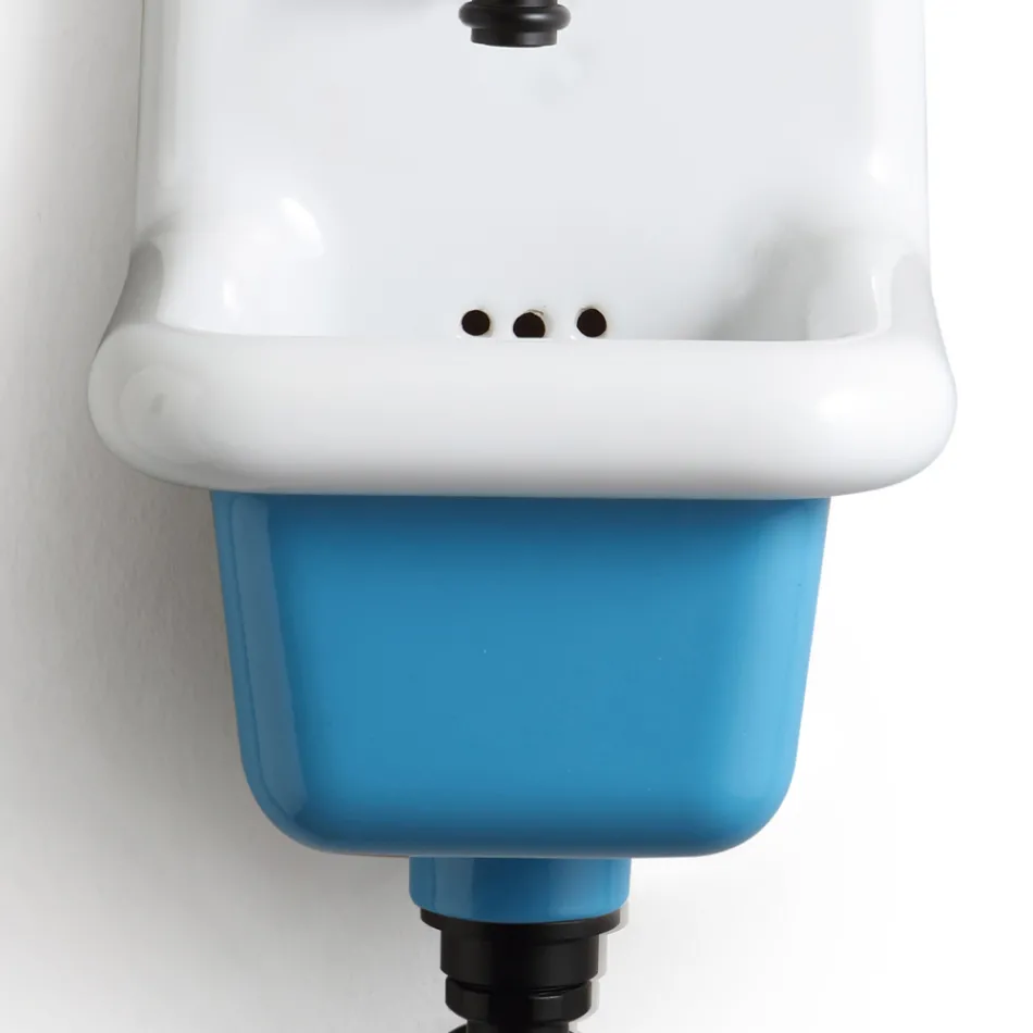 حوض غسيل حمام قائم بذاته باللون الأبيض والسيراميك الملون 26 سم - الأردن Viadurini