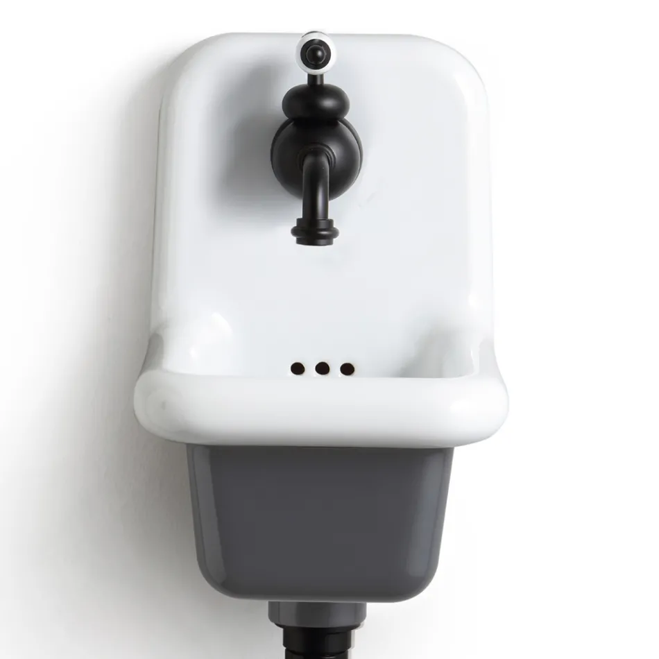 حوض غسيل حمام قائم بذاته باللون الأبيض والسيراميك الملون 26 سم - الأردن Viadurini