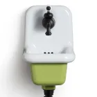 حوض غسيل حمام قائم بذاته باللون الأبيض والسيراميك الملون 26 سم - الأردن Viadurini