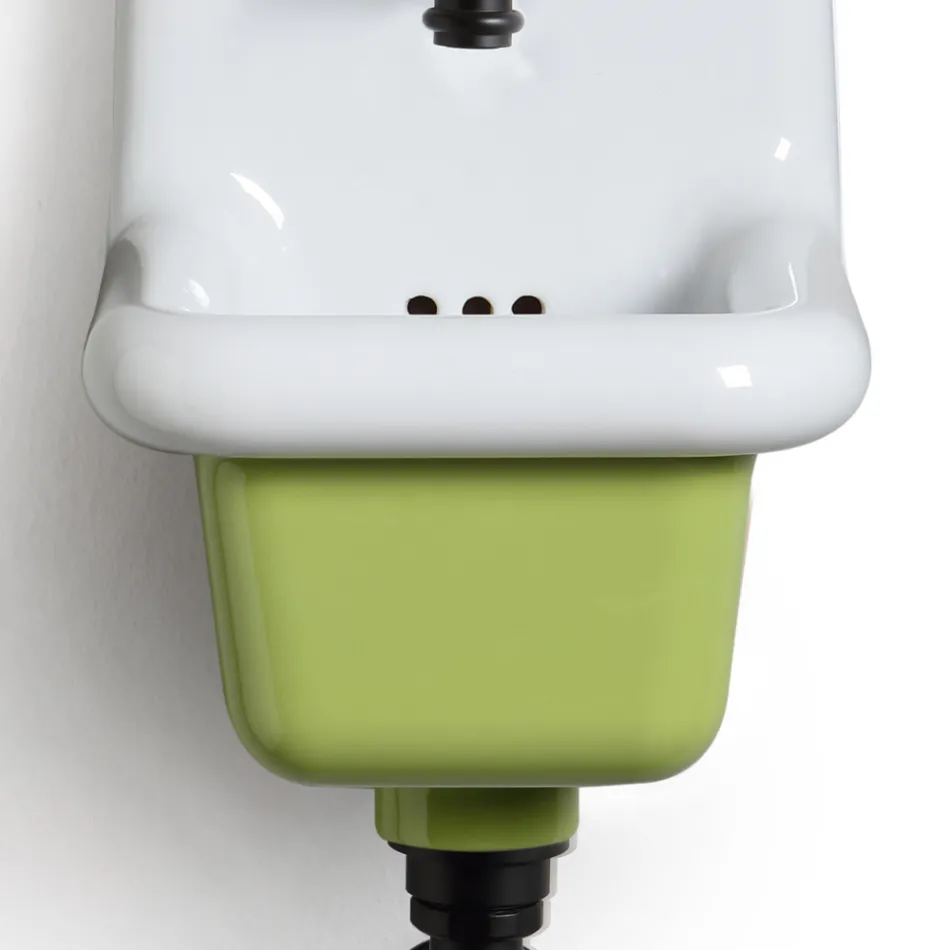 حوض غسيل حمام قائم بذاته باللون الأبيض والسيراميك الملون 26 سم - الأردن Viadurini