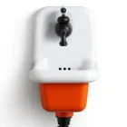 حوض غسيل حمام قائم بذاته باللون الأبيض والسيراميك الملون 26 سم - الأردن Viadurini