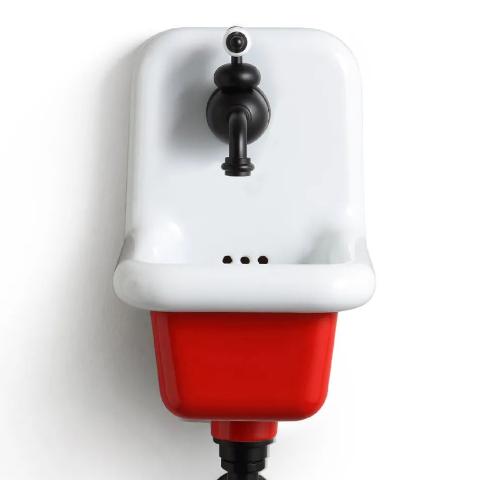 حوض غسيل حمام قائم بذاته باللون الأبيض والسيراميك الملون 26 سم - الأردن Viadurini