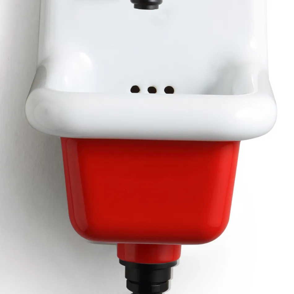 حوض غسيل حمام قائم بذاته باللون الأبيض والسيراميك الملون 26 سم - الأردن Viadurini