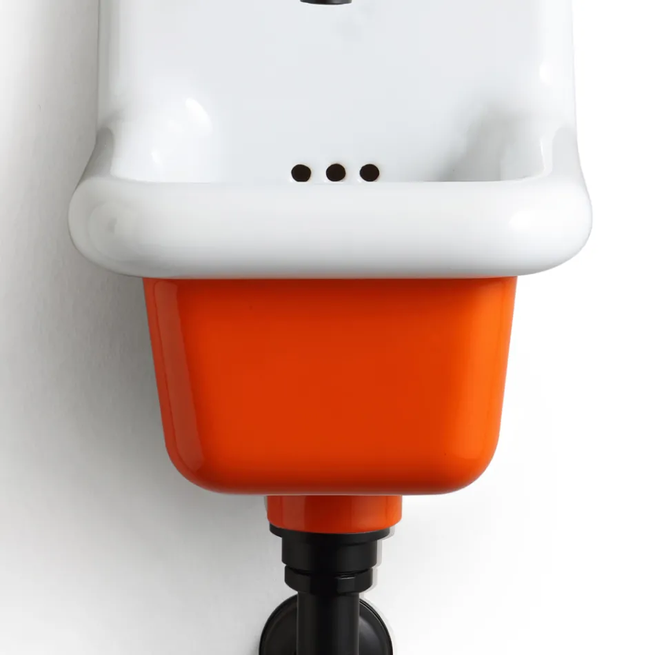 حوض غسيل حمام قائم بذاته باللون الأبيض والسيراميك الملون 26 سم - الأردن Viadurini