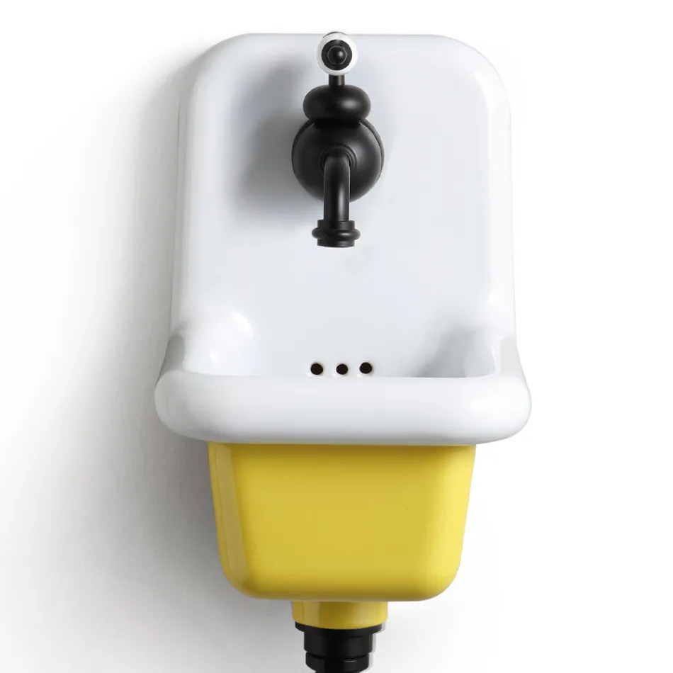 حوض غسيل حمام قائم بذاته باللون الأبيض والسيراميك الملون 26 سم - الأردن Viadurini