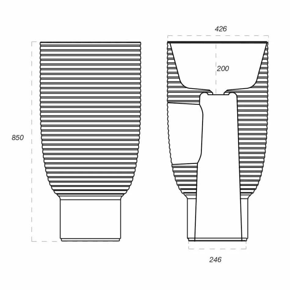 حوض غسيل قائم بذاته من السيراميك الأبيض أو ترابيا الملون Viadurini