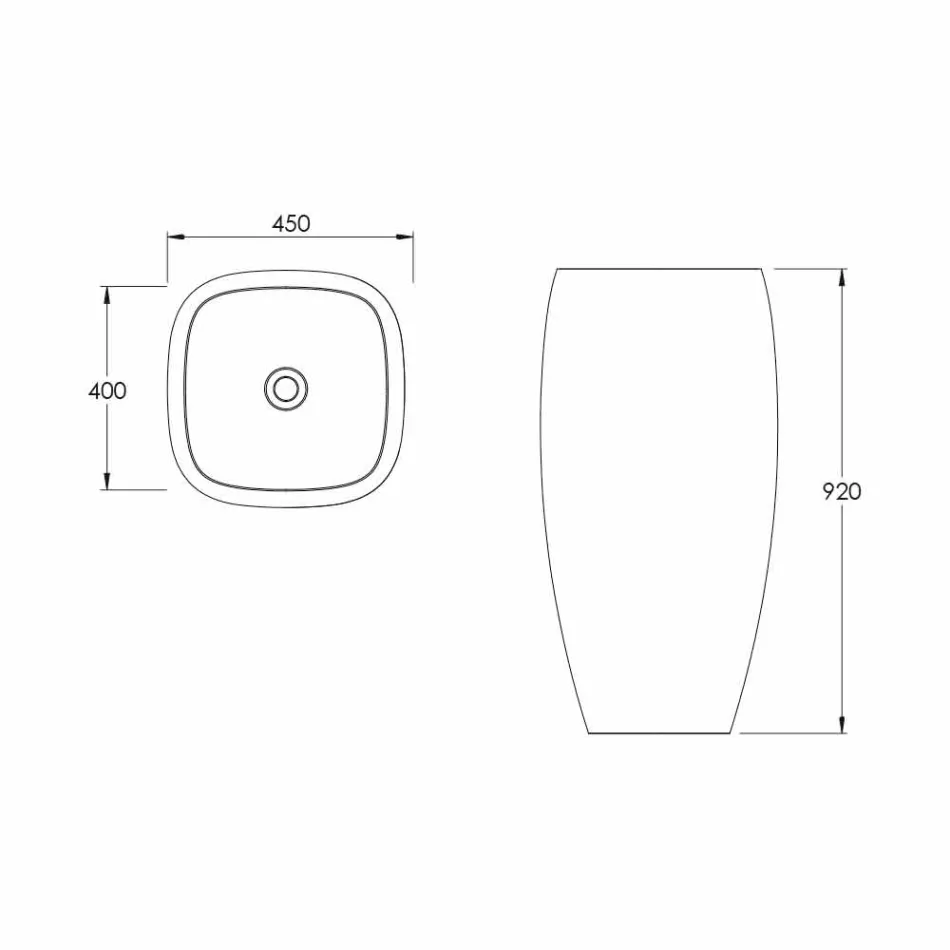 حوض غسيل سيراميك قائم بذاته بتصميم حديث من Gais، صنع في إيطاليا Viadurini