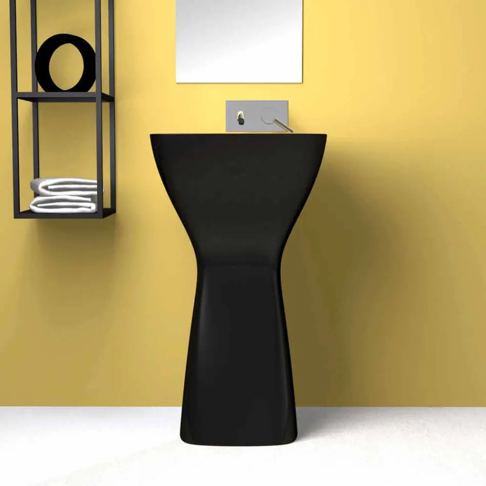 حوض غسيل سيراميك حديث قائم بذاته، صنع في إيطاليا، فيرمينو Viadurini