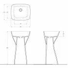 حوض غسيل سيراميك حديث قائم بذاته، صنع في إيطاليا، فيرمينو Viadurini