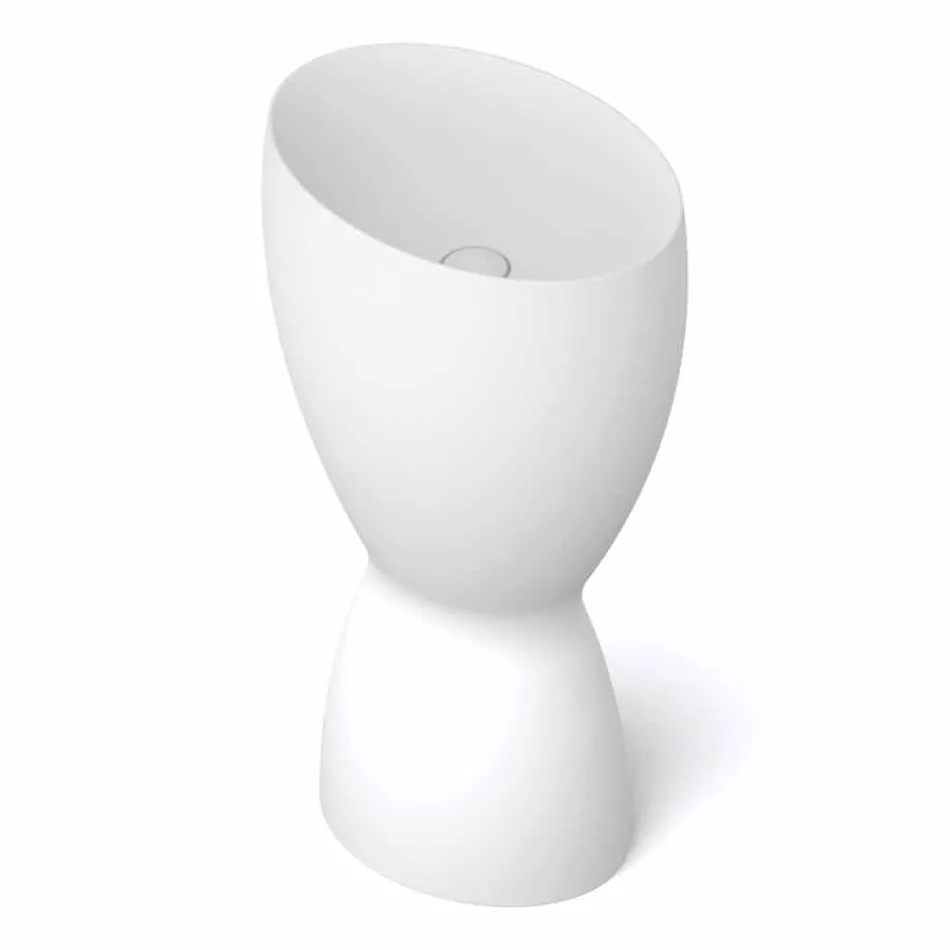 حوض غسيل سيراميك حديث قائم بذاته، صنع في إيطاليا، باسيل Viadurini