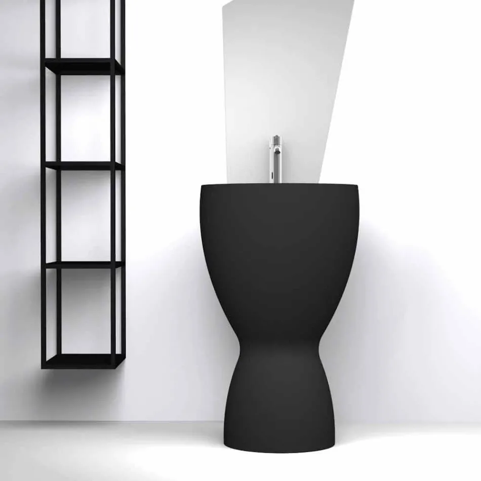 حوض غسيل سيراميك حديث قائم بذاته، صنع في إيطاليا، باسيل Viadurini