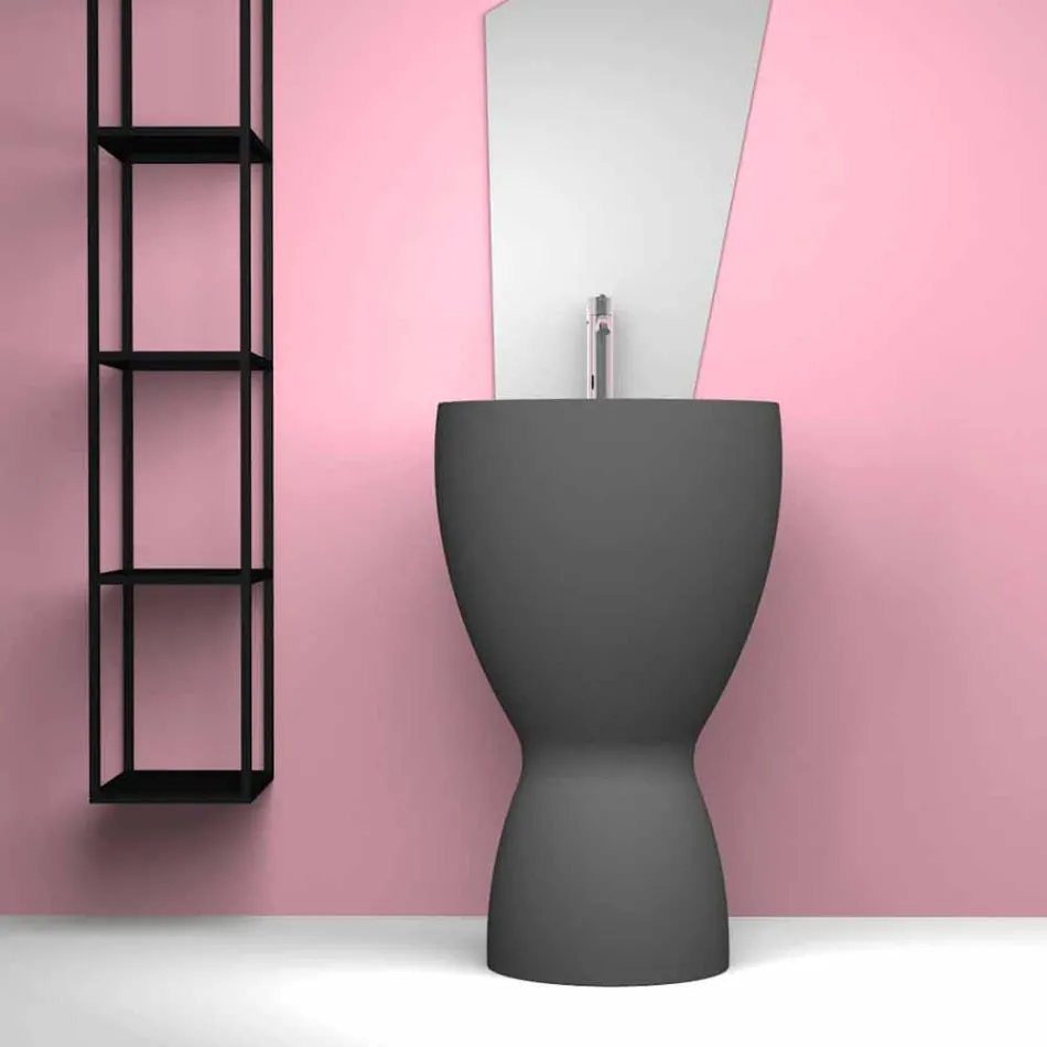 حوض غسيل سيراميك حديث قائم بذاته، صنع في إيطاليا، باسيل Viadurini