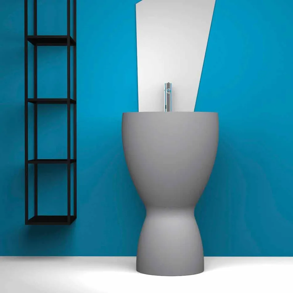 حوض غسيل سيراميك حديث قائم بذاته، صنع في إيطاليا، باسيل Viadurini