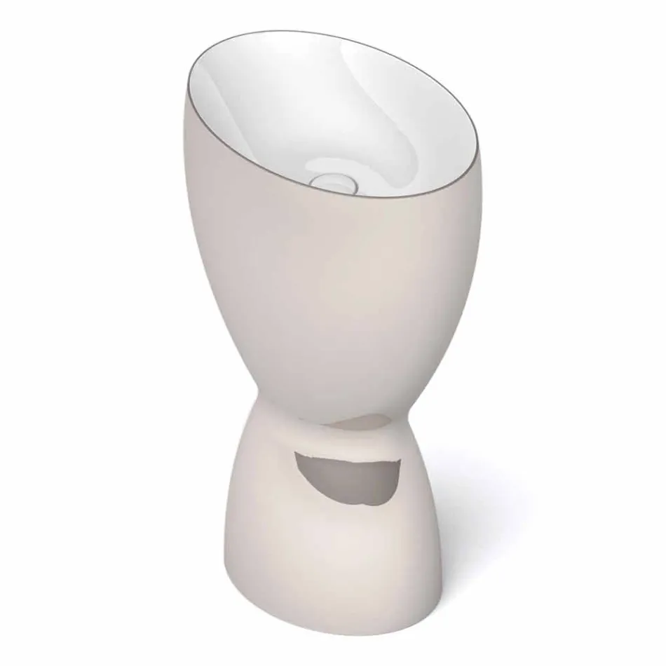 حوض غسيل سيراميك حديث قائم بذاته، صنع في إيطاليا، باسيل Viadurini